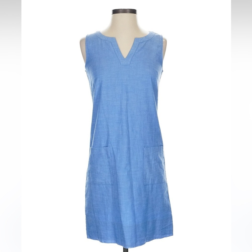 Boden blue shift mini dress 100% cotton size 2R